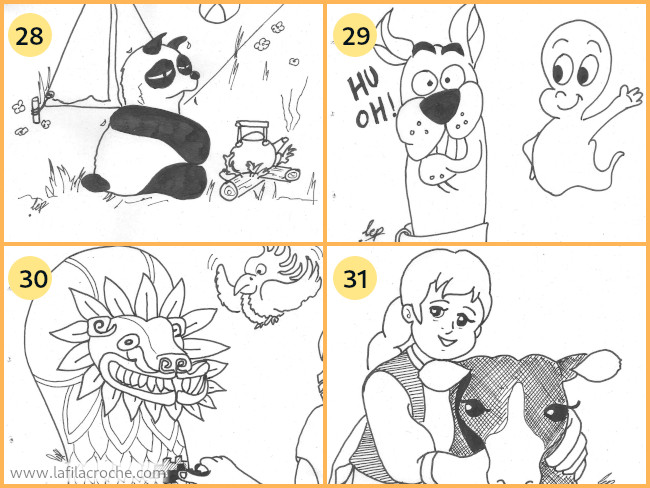 Dessins 28 à 31 pour inktober