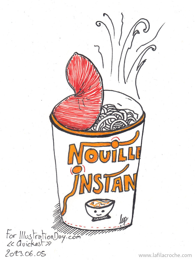Dessin d’un gobelet de nouilles instantanées