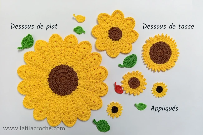Des tournesols au crochet