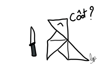 Me v’là comme une poule qui a trouvé une couteau ! Dessin poule qui a trouvé un couteau